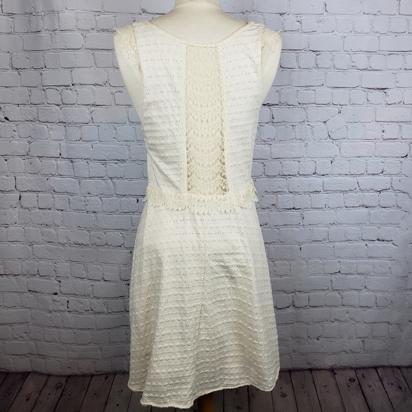 Free People Fit & Flare Lace Back Eyelet Dress M - Picture 4 of 8